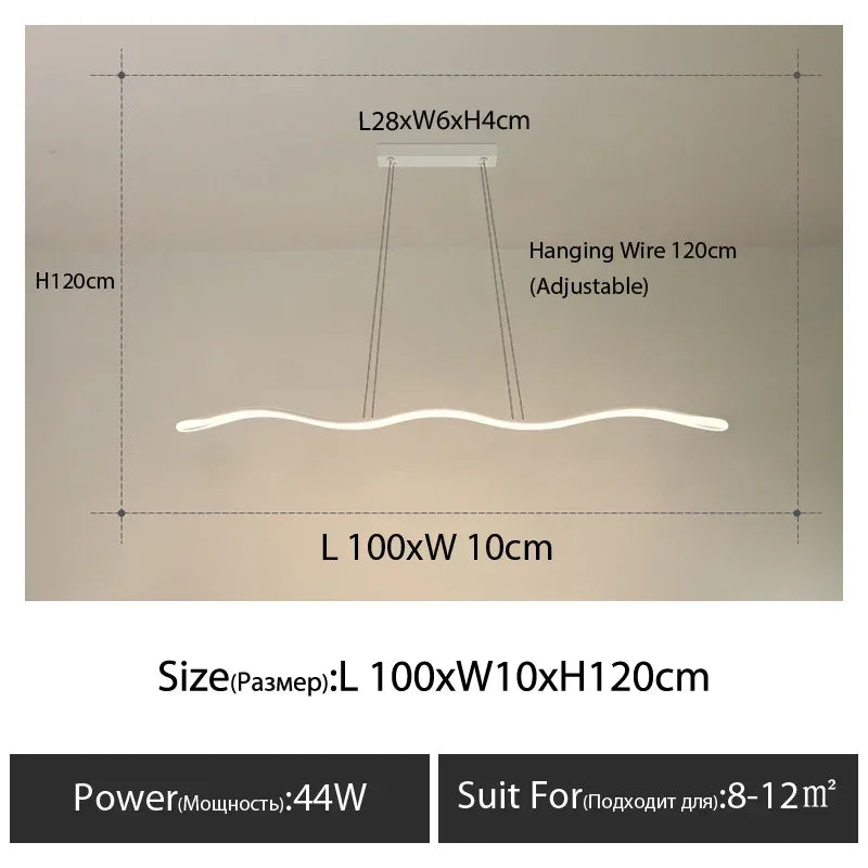 Afralia™ Wave Chandelier: Modern Nordic Style Pendant Light for Home and Office