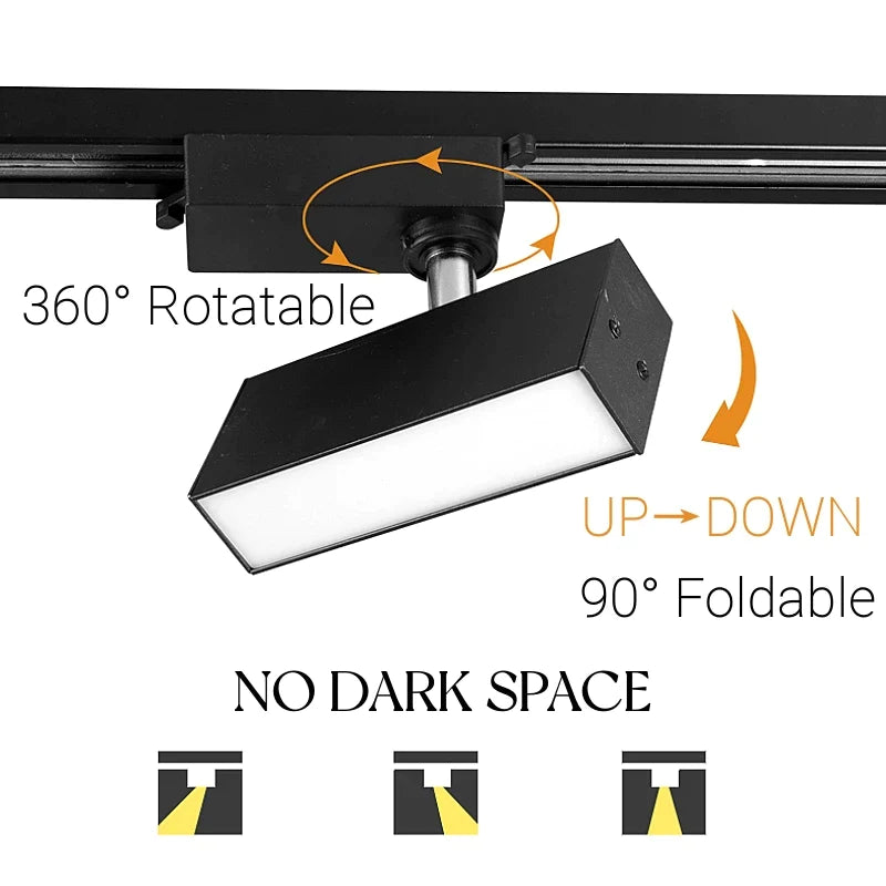 Afralia™ 30W LED Linear Grille Track Spotlights for Living Room and Store Track Lighting