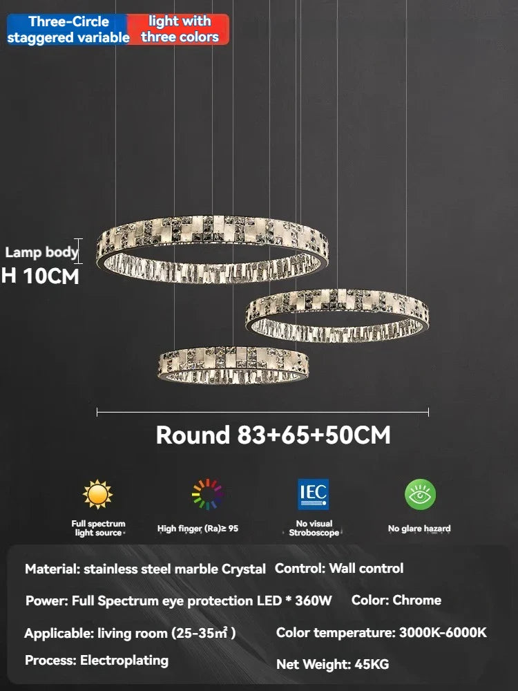 Afralia™ Luxe Black Chandelier with Acrylic Crystals - Modern Art Deco Ceiling Light