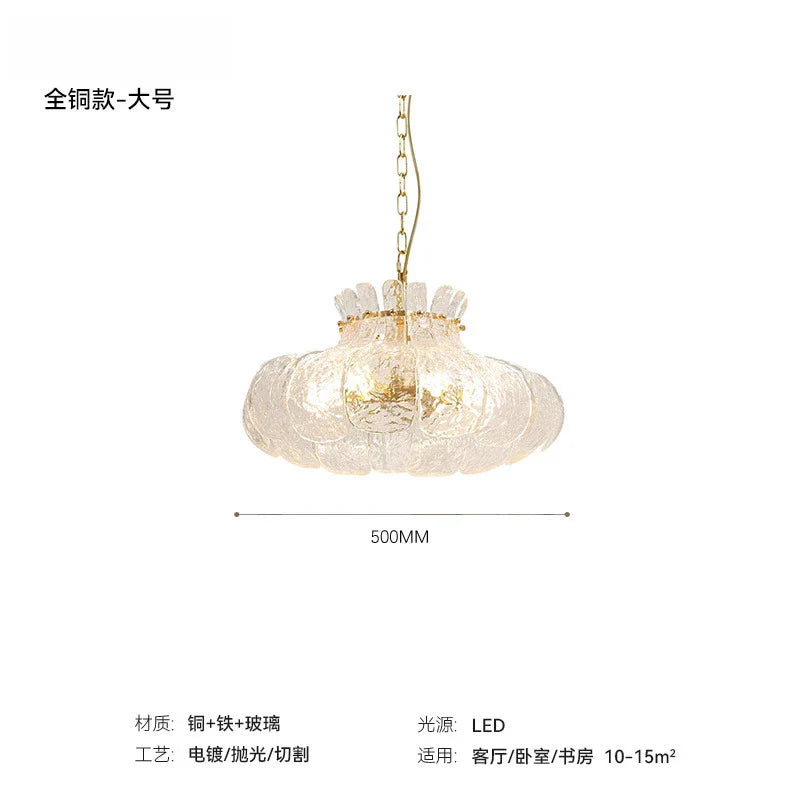 Afralia™ Copper Crystal Glass Pendant Lights LED E27 for Home Decor
