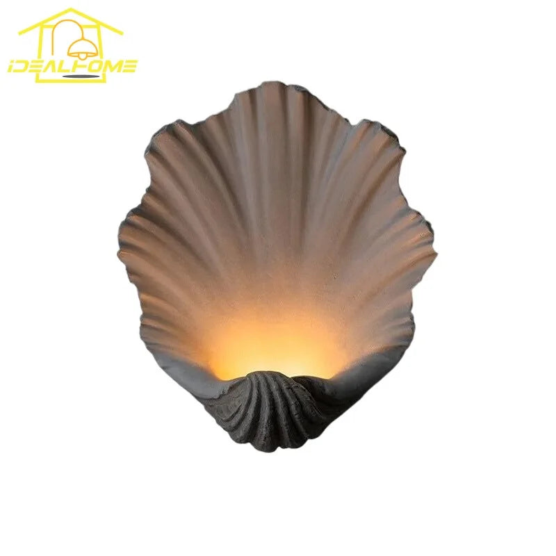 Afralia™ Vintage Shell LED Wall Lamp for Stylish Atmosphere in Living Room