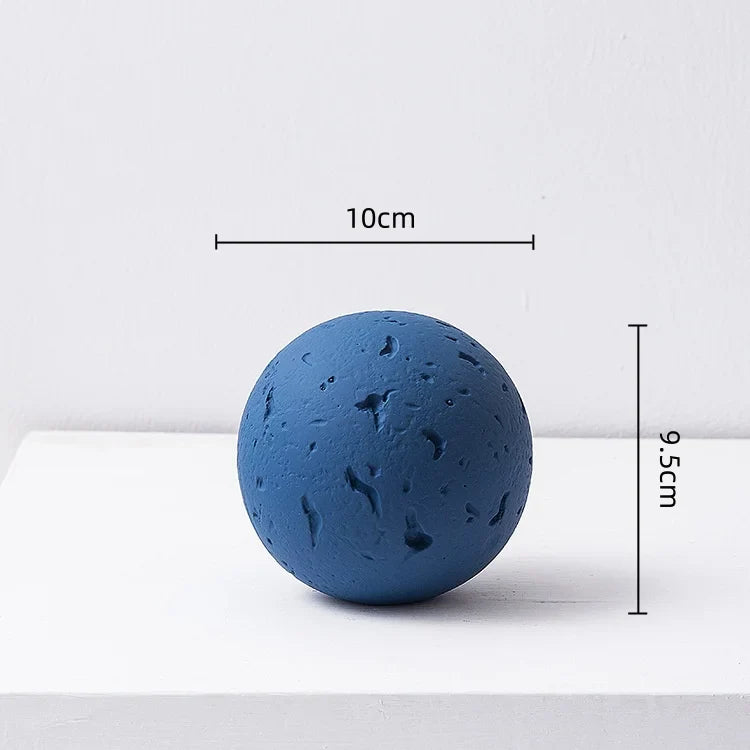 Afralia™ Geometric Spherical Ceramic Ornaments Moon Home Decoration Accessory