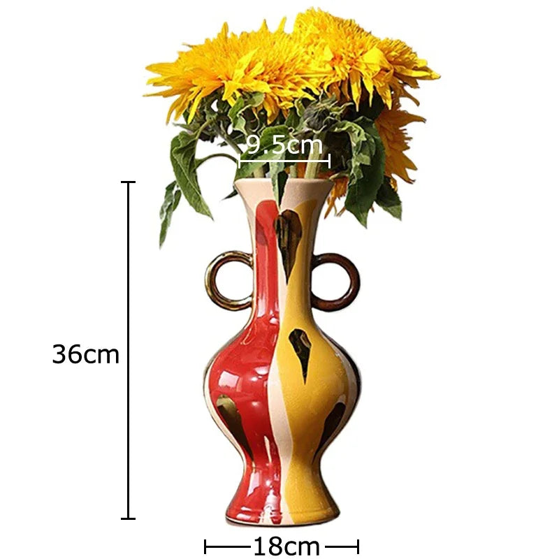 Afralia™ Ceramic Vase Plant Pots: Creative Floral Arrangement Ornaments for Aesthetic Room Decor