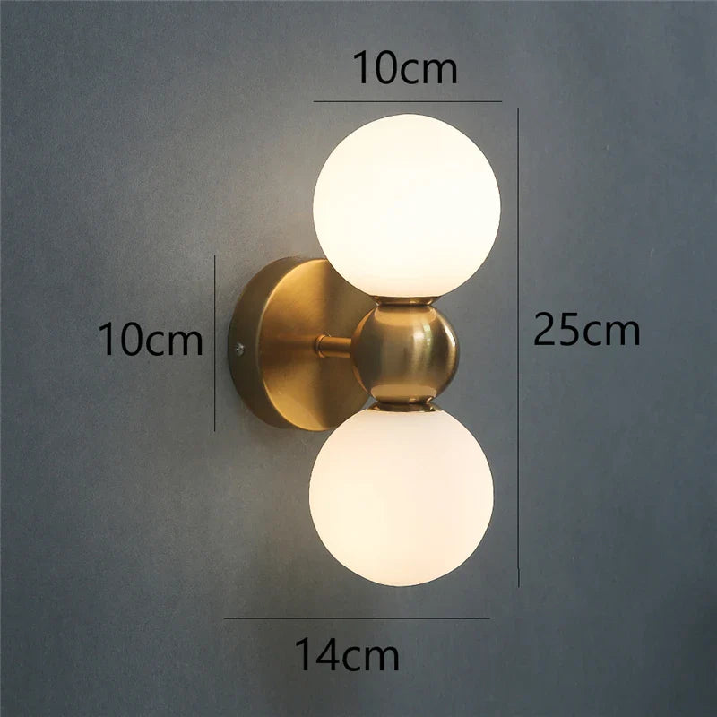 Afralia™ Glass Ball Wall Lamps: Modern Bedroom & Living Room Lighting Fixtures
