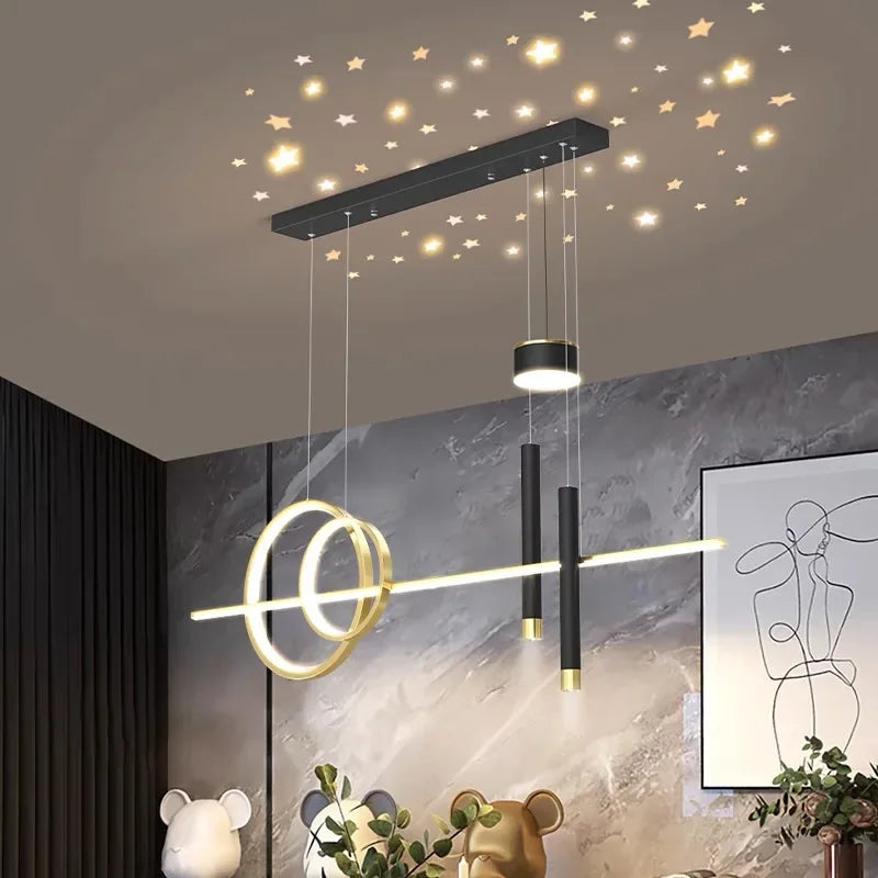 Afralia™ Modern Starry LED Chandelier: Stylish Nordic Design for Dining Room, Cafe, and Bar