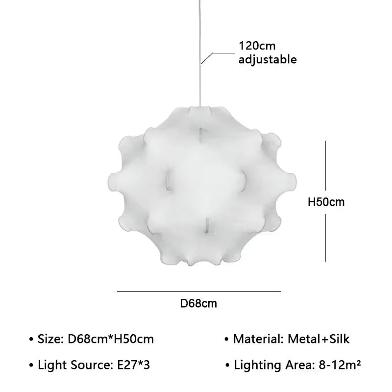 Afralia™ Elegant Silk Pendant Lamp for Home and Hospitality Lighting