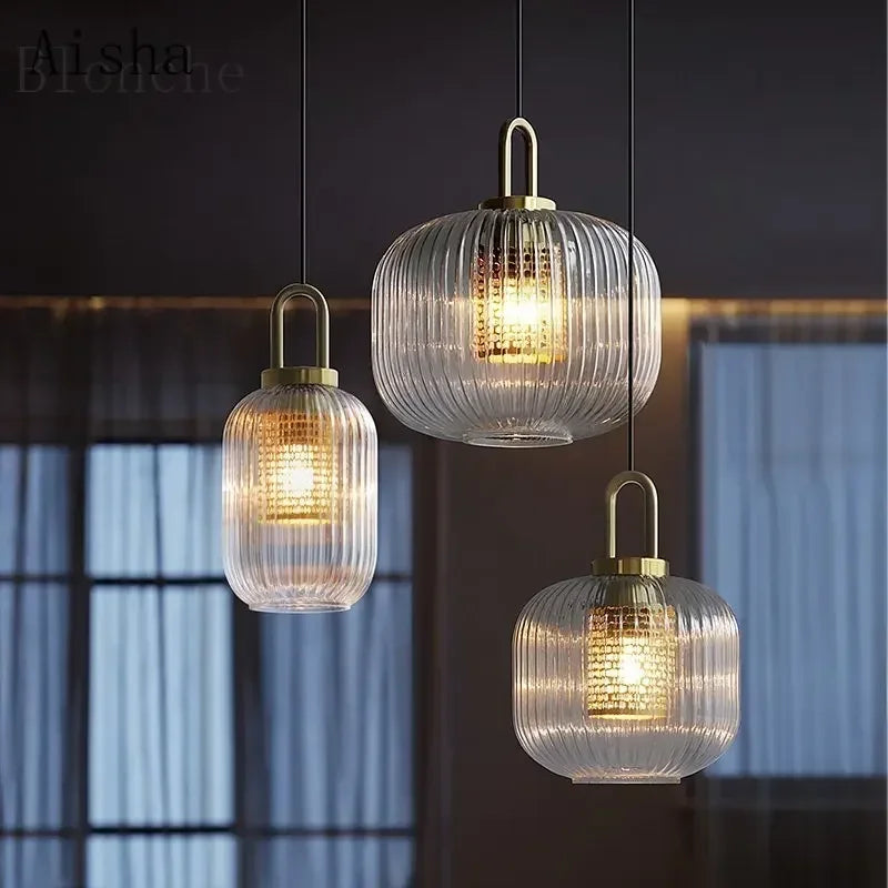 Afralia™ Clear Glass Pendant Lamp: Modern Designer Lighting for Bar, Restaurant, Bedroom, Aisle & more