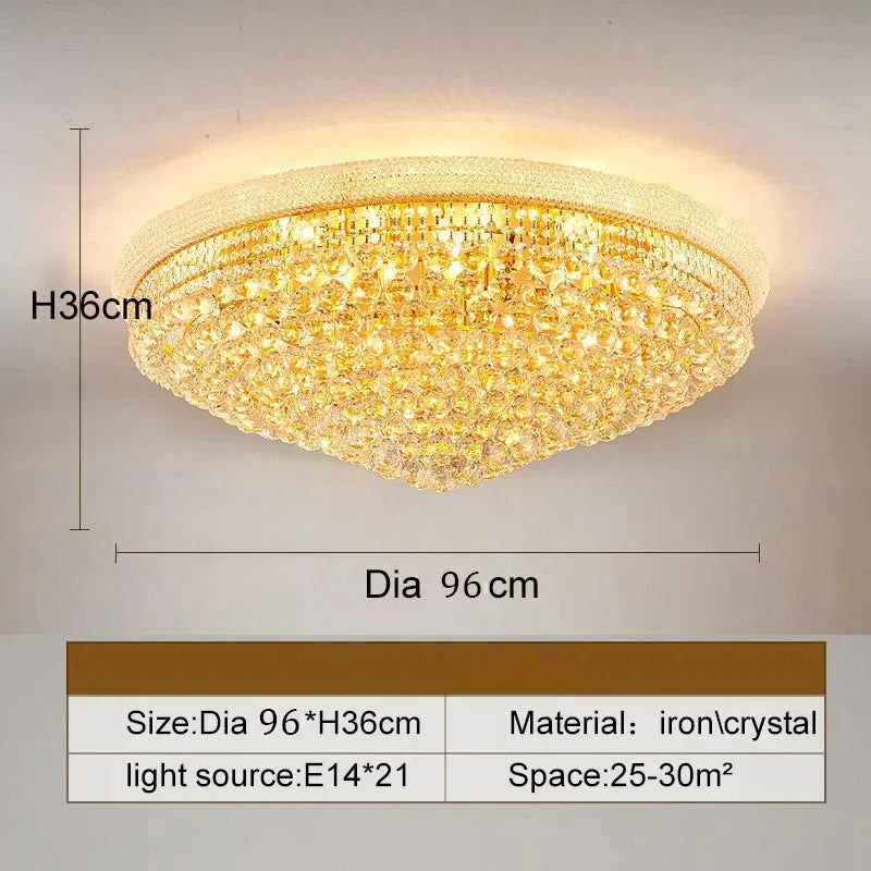 Afralia™ Crystal Ceiling Lamp Elegant Modern Light Luxury Hotel Villa Restaurant Lighting