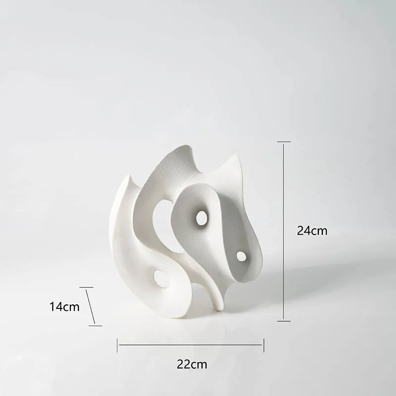 Afralia™ Geometric Resin Sculpture Desk Decoration Hollow Out Ornaments Abstract Handicrafts