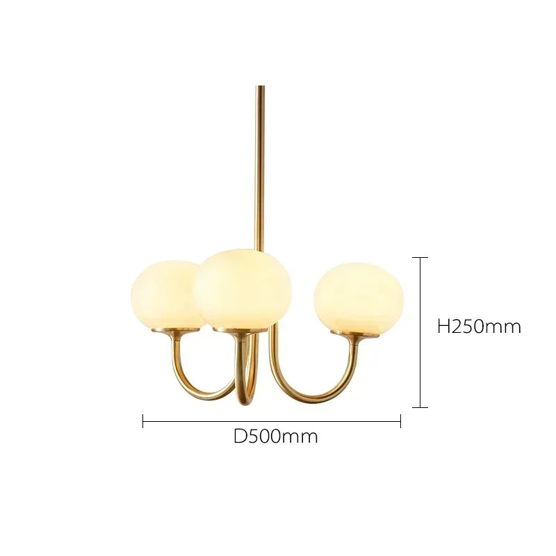 Afralia™ LED Glass Balls Chandeliers Pink Milky White Pendant Lights for Home Decor