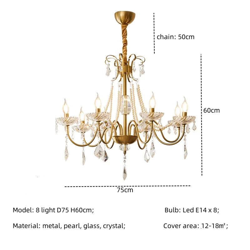 Afralia™ Crystal LED Chandelier Living Room Luxury Lighting E14 Pendant Lamparas