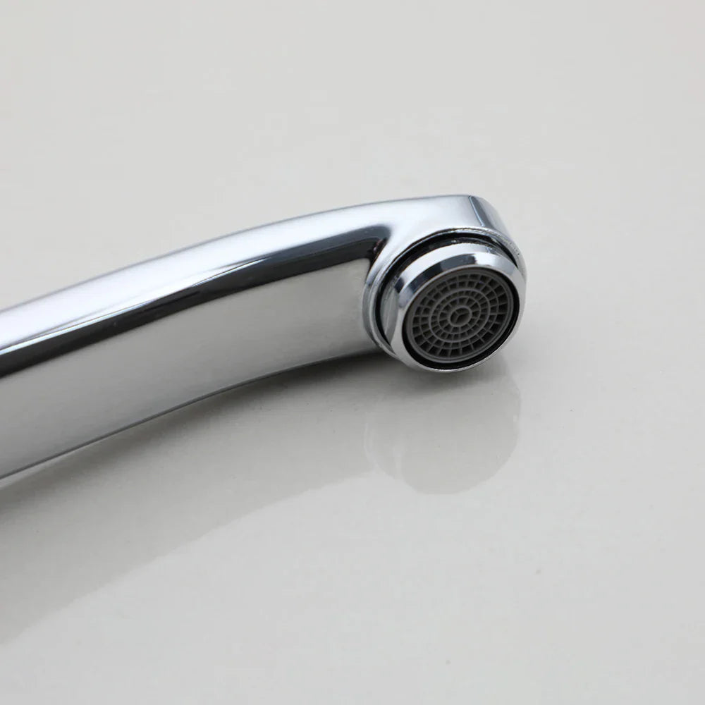 Afralia™ Chrome Bathroom Basin Faucet Wall Mounted Single Handle Hot Cold Mixer