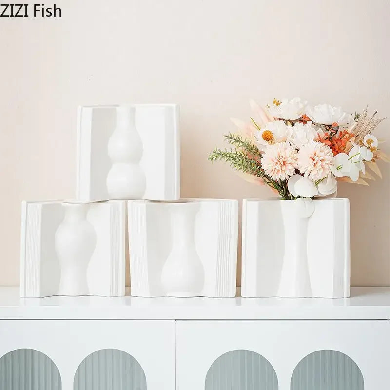 Afralia™ Floral Vase Desk Decoration Artificial Flowers Room Aesthetic Decor