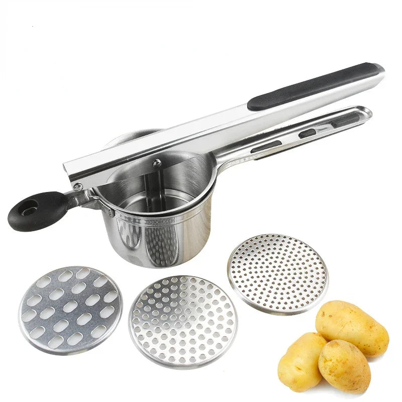 Afralia™ Stainless Steel Potato Ricer Masher Juicer Press Kitchen Gadget