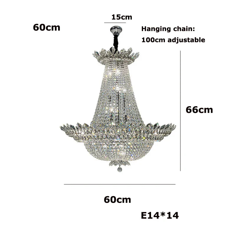 Afralia™ K9 Crystal Gold Ceiling Chandelier - Trendy Chrome Lighting