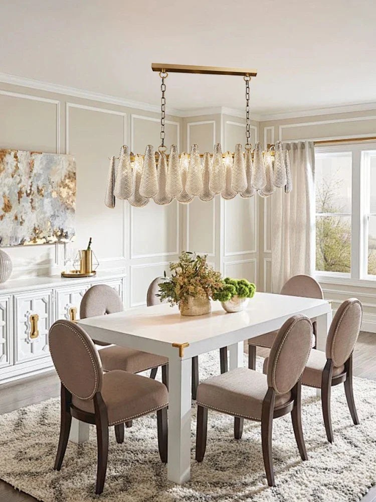 Afralia™ Gold Glass Pendant Light for Dining Table & Hotel, Modern Foyer Ceiling Lamps