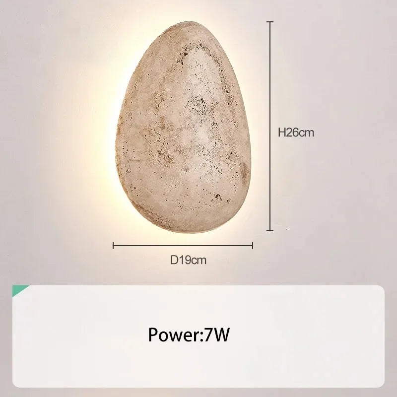Afralia™ Natural Stone Wall Light Minimalist Design Bedroom Dining Room Beige Wall Lamp