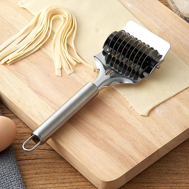 Afralia™ Stainless Steel Noodle Cutter Spaghetti Maker Rolling Kitchen Tool