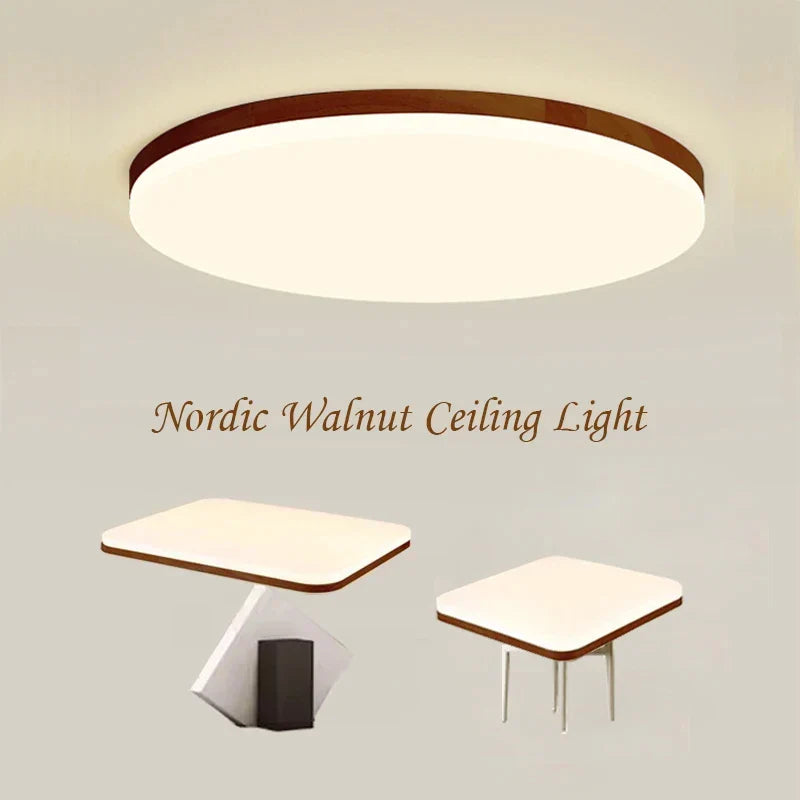 Afralia™ Modern Wood LED Ceiling Light for Home Decor