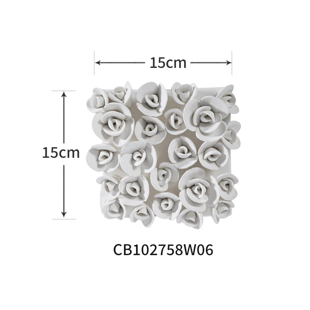 Afralia™ Petal Pendant Embossed Rose Wall Decoration Handmade Ceramic Adornment