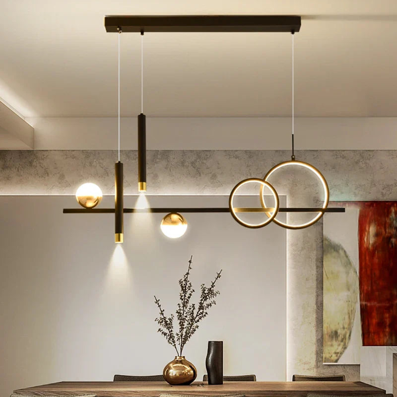 Afralia™ LED Pendant Lights: Modern Minimalist Chandelier with Remote Control, Ideal for Kitchen, Dining, Office