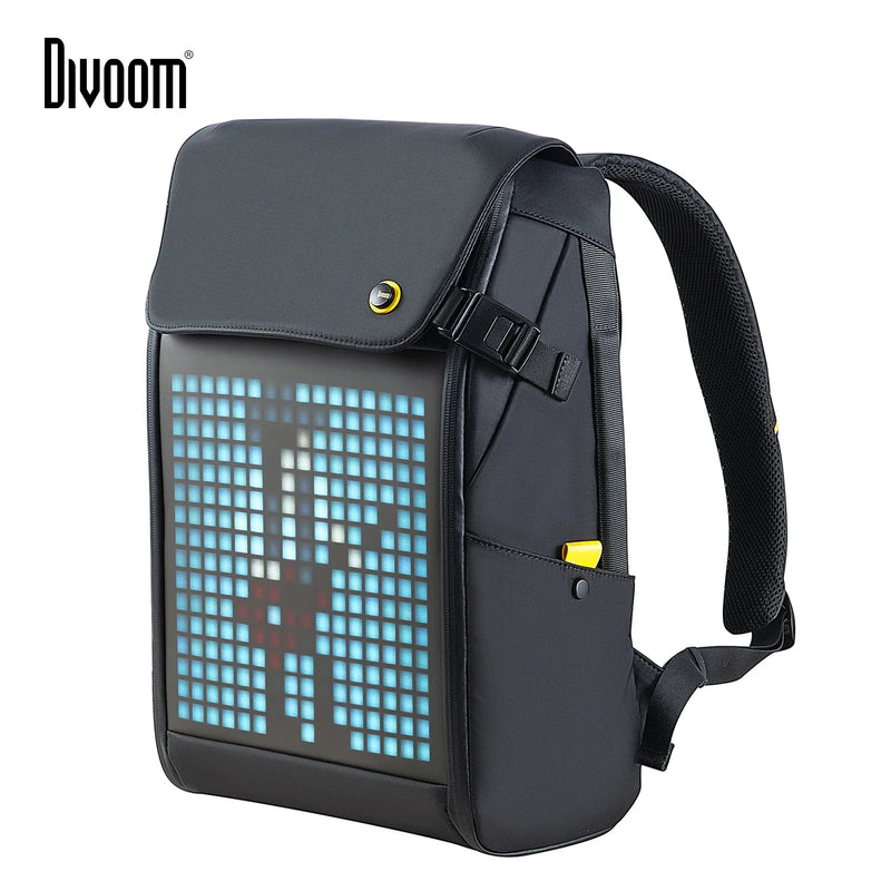 Afralia™ Pixoo M Backpack: 15" Waterproof Laptop Speaker Bag with RGB LED Screen