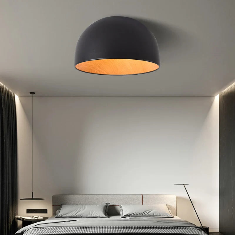Afralia™ Wood Grain Bevel Ceiling Lamp for Corridor Bedroom Living Room