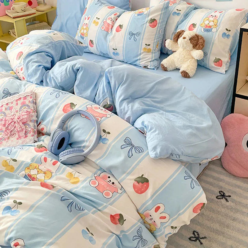Afralia™ Cloud Cotton Printed Bedding Sets | Super Soft Quilt Set for School Home Twin King