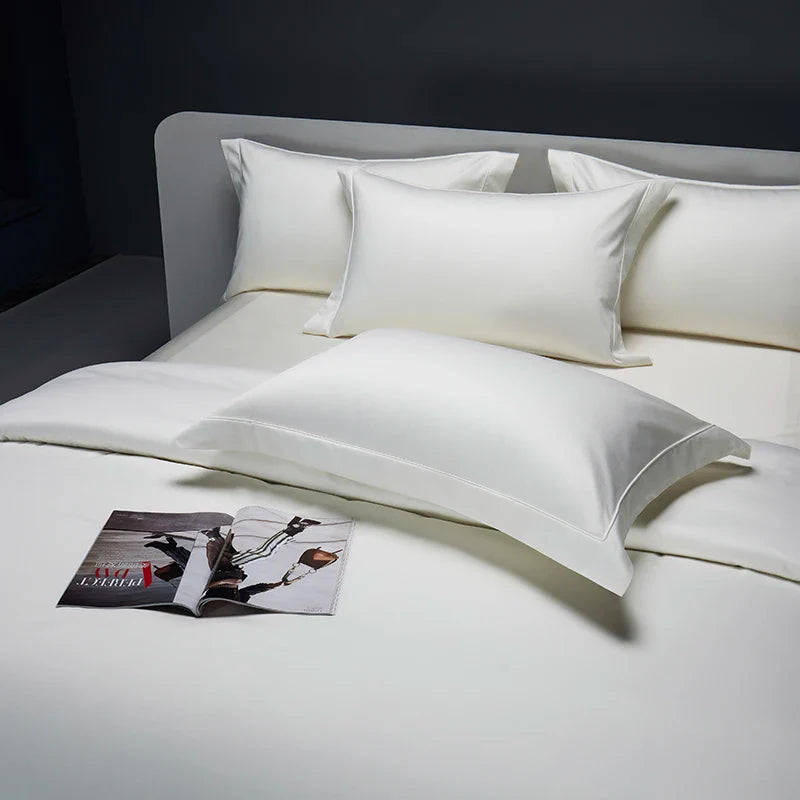 Afralia™ Luxury 1200TC Egyptian Cotton Hotel Bedding Set - Queen King Duvet Cover Flat Sheet Pillowcases