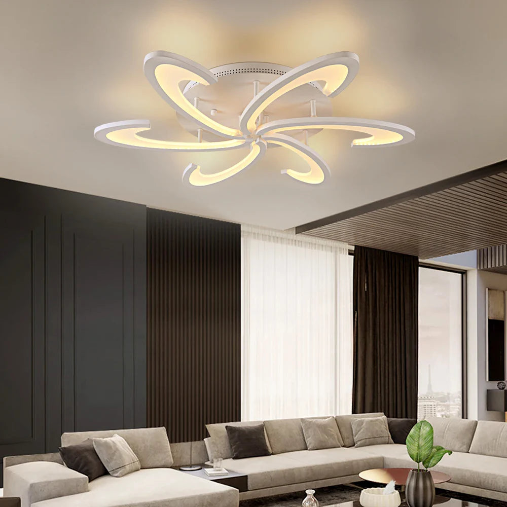 Afralia™ Flower Ceiling Lamp: Modern Chandelier Acrylic RC Dimming Pendant Light Fixture
