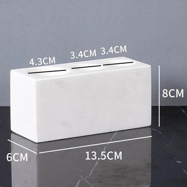 Afralia™ Volakas White Marble Bathroom Set: Soap Dispenser, Toothbrush Holder, Tray