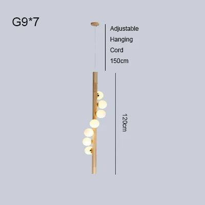 Afralia™ Nordic Wood G9 LED Chandeliers for Home Dining Decor
