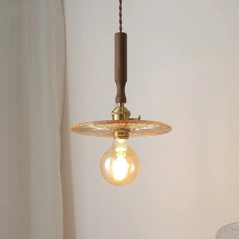 Afralia™ Copper Glass LED Pendant Lamp Modern Style for Dining Room, Bedroom, Bar.