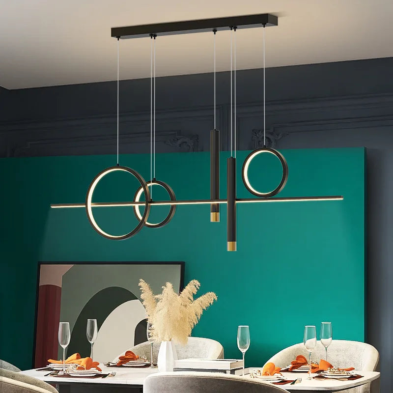 Afralia™ Modern LED Chandelier Dimmable for Dining Room Kitchen Bar Pendant Lighting