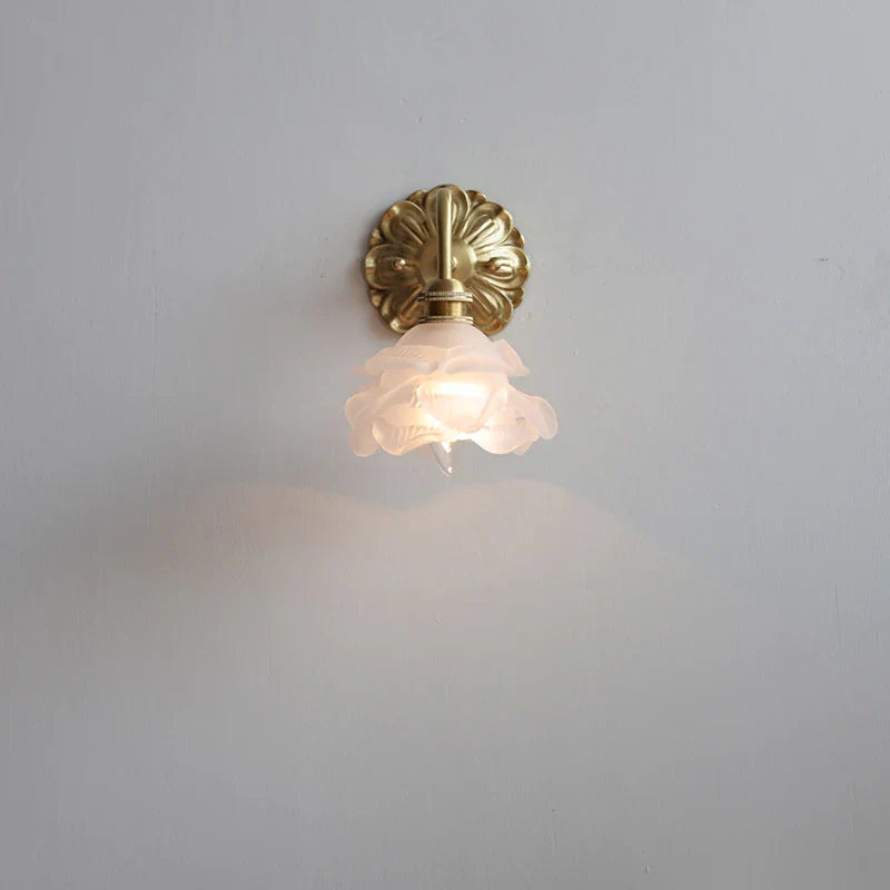 Afralia™ Frosted Glass LED Wall Light Switch Socket Copper Lampara Pared
