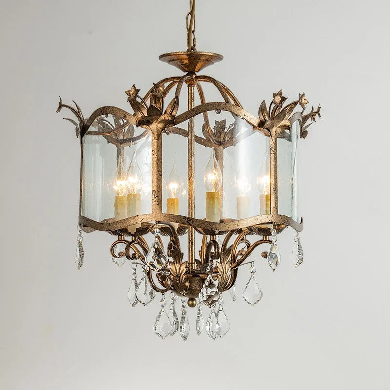 Afralia™ French Candle Crystal Chandelier: Retro Style LED Pendant Lighting for Dining & Living Room