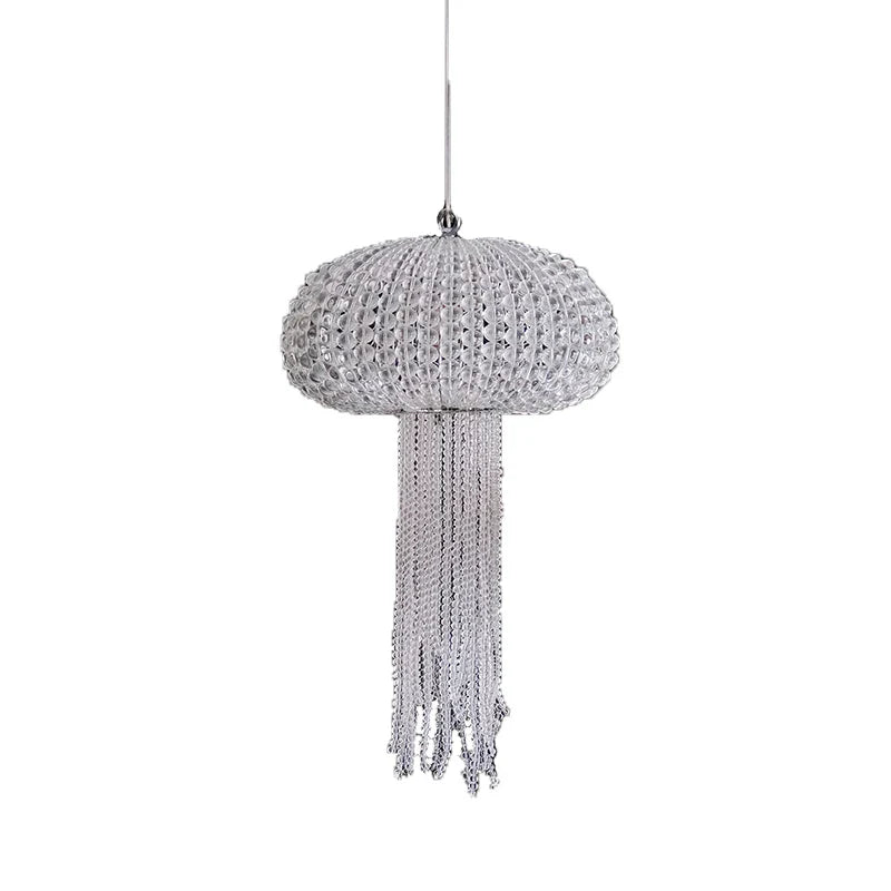 Afralia™ Crystal Tassel Chandelier - Elegant LED Jellyfish Ceiling Light for Living Room