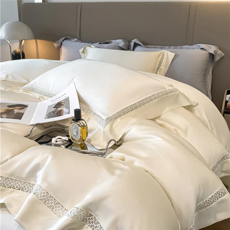 Afralia™ Eucalyptus Fiber Lace Bedding Set for Soft, Silky & Cool Skin-friendly Comfort