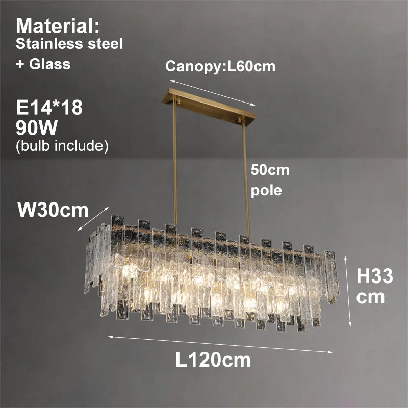 Afralia™ ZY0514 Glass Chandelier with Dimmable LED Lighting