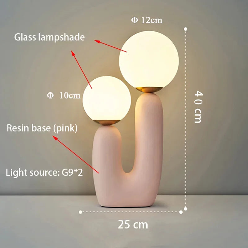 Afralia™ Glass Table Lamp: Postmodern Resin Bedside Light for Living Room Bedroom Decor