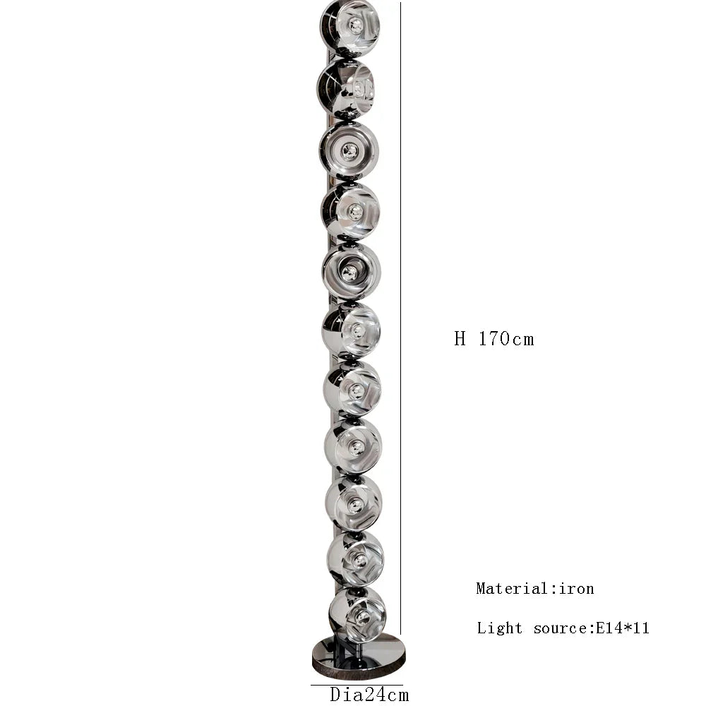 Afralia™ Metal Floor Lamp Silver Gold Minimalist Creative Standard Light