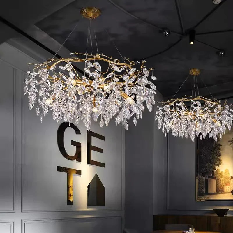 Afralia™ Luxury Crystal Chandelier: Modern LED Lighting for Home, Living Room, Hotel, Hall, and Villa Art Decor