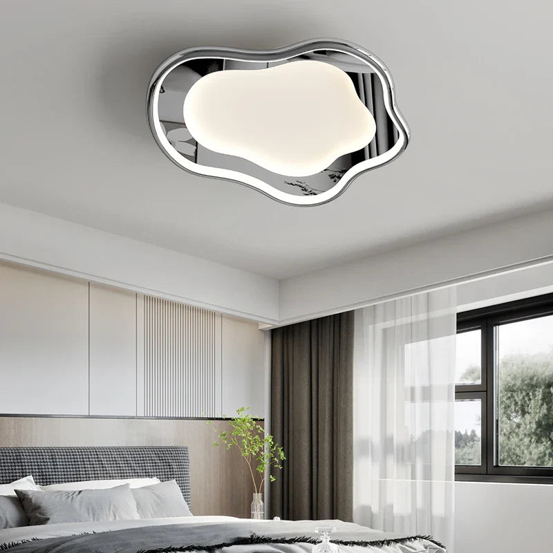 Afralia™ Modern White Round Ceiling Lighting with Remote Control Chandelier
