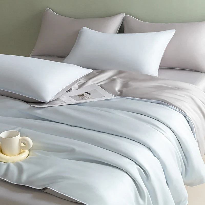 Afralia™ Cool Touch Solid Color Bedding Set - Skin-Friendly & Breathable