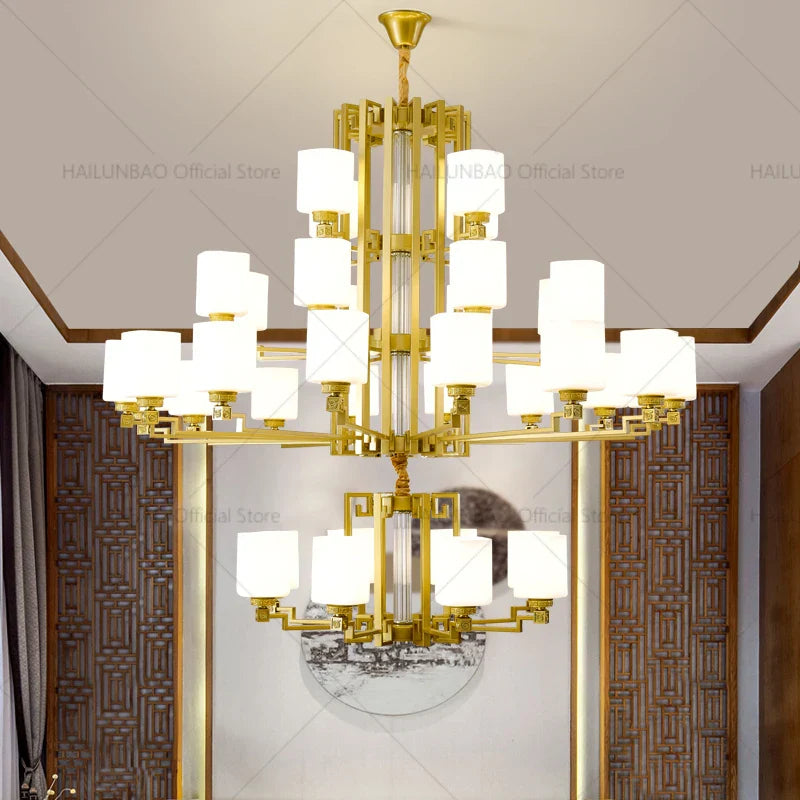 2024 New Duplex Villa Chandelier: Afralia™ High Jump Floor Hollow Lamps Lighting