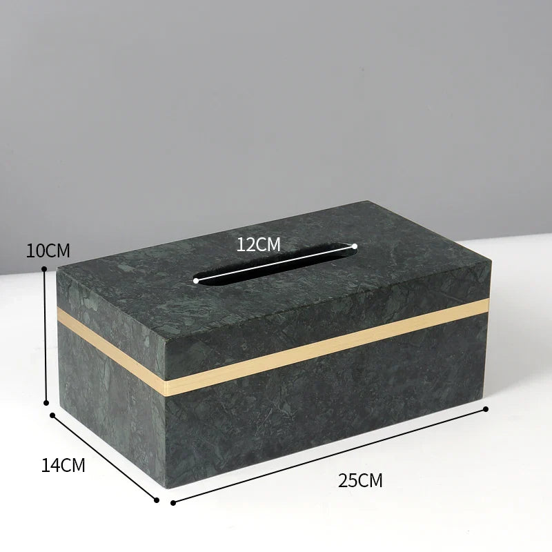Afralia™ Marble Napkin Tissue Box Holder | Luxury Bathroom Accessories Set