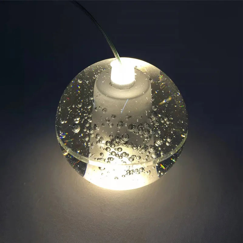 Afralia™ Crystal Ball Chandelier: Stylish Meteor Shower Lighting for Restaurant, Bar, and Home