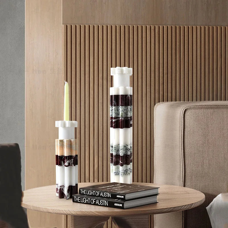 Afralia™ Marble Candle Holders for Taper Candles - Elegant Table Decor & Wedding Centerpiece
