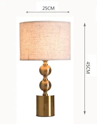 Afralia™ Luxury Golden Metal Table Lamp for Modern Bedroom and Villa Décor
