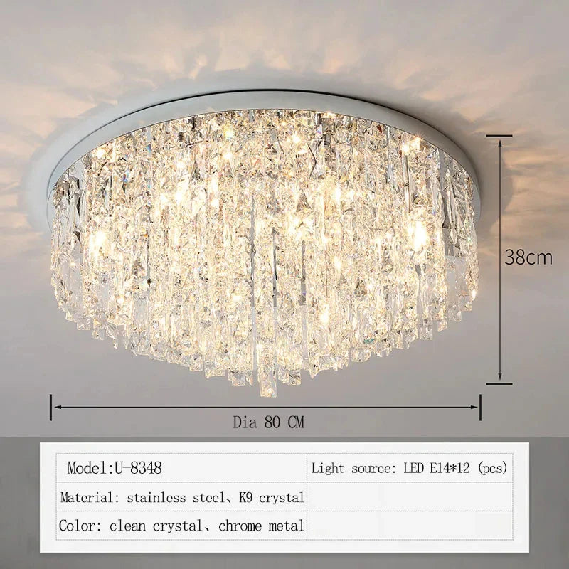 Afralia™ Crystal E14 Ceiling Lamp: Modern LED Chandelier Lighting Fixture